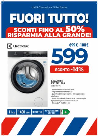 LAVATRICE ELECTROLUX 11KG EW7F411BG3